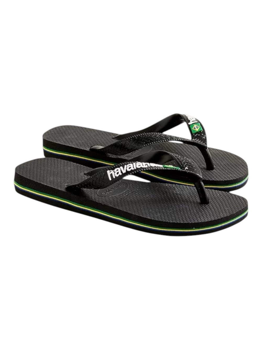 new J Crew x Havaianas ✪ Girls Boys Brazil Logo Flip Flops ✪ Black ✪ 29 30